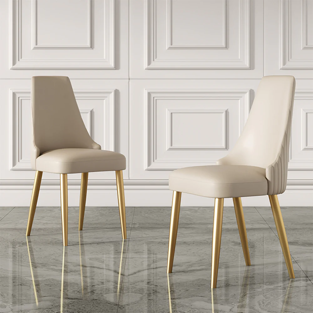 LIVARA DC1009 Faux Leather Fabric Dining Chair Stainless Steel Legs - Image 3