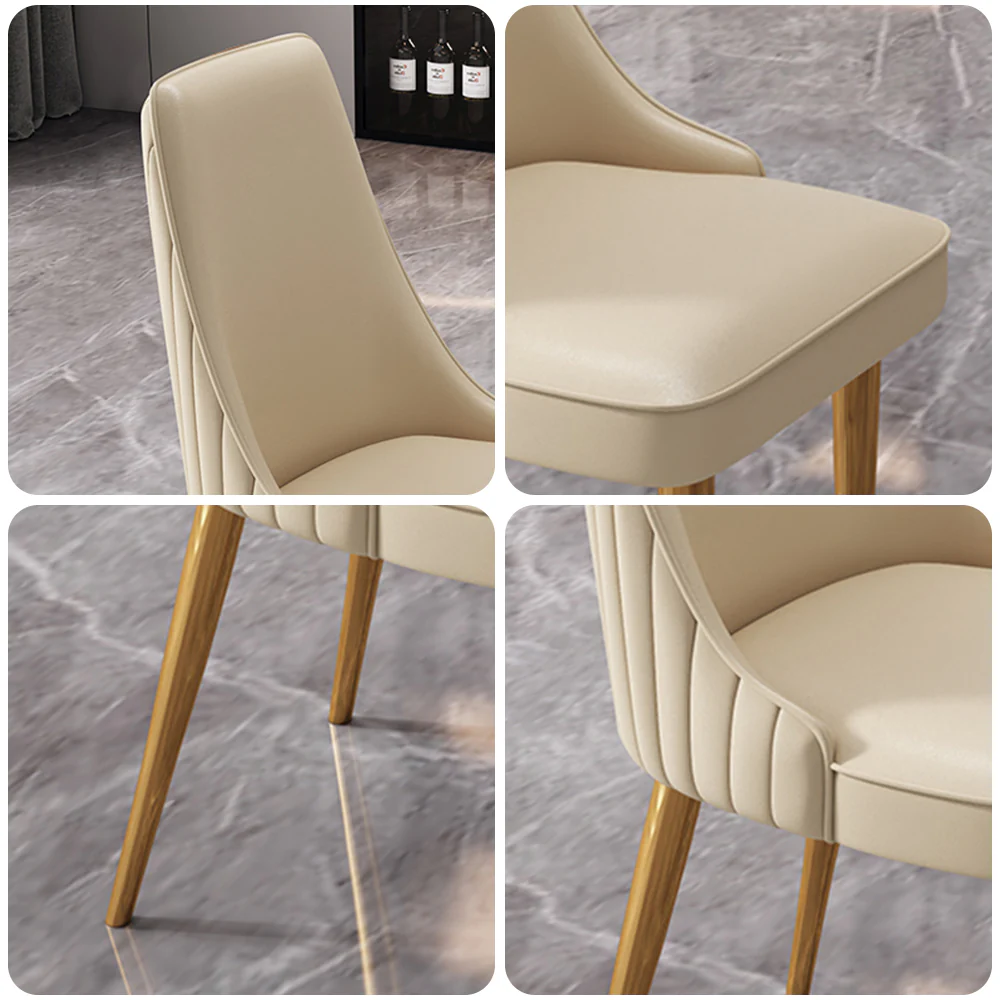 LIVARA DC1009 Faux Leather Fabric Dining Chair Stainless Steel Legs - Image 4