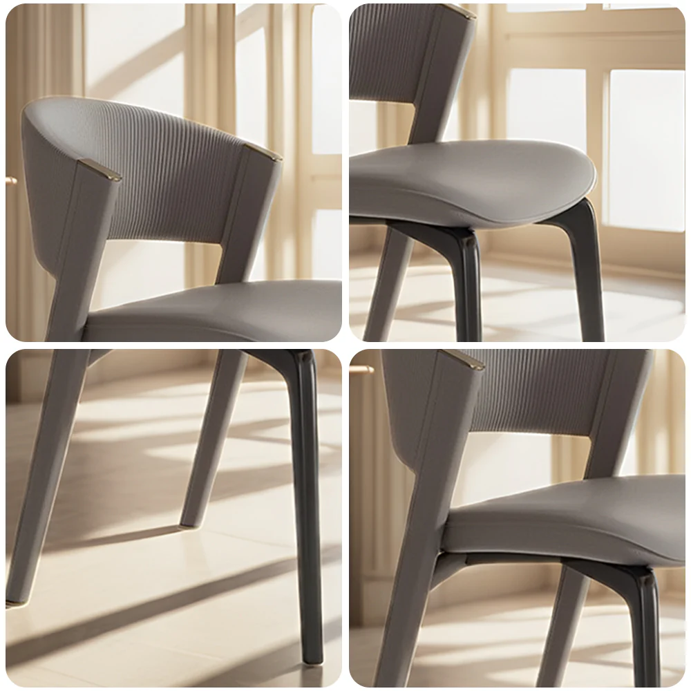 LIVARA DC1017 Faux Leather Fabric Dining Chair Stainless Steel Legs - Image 4