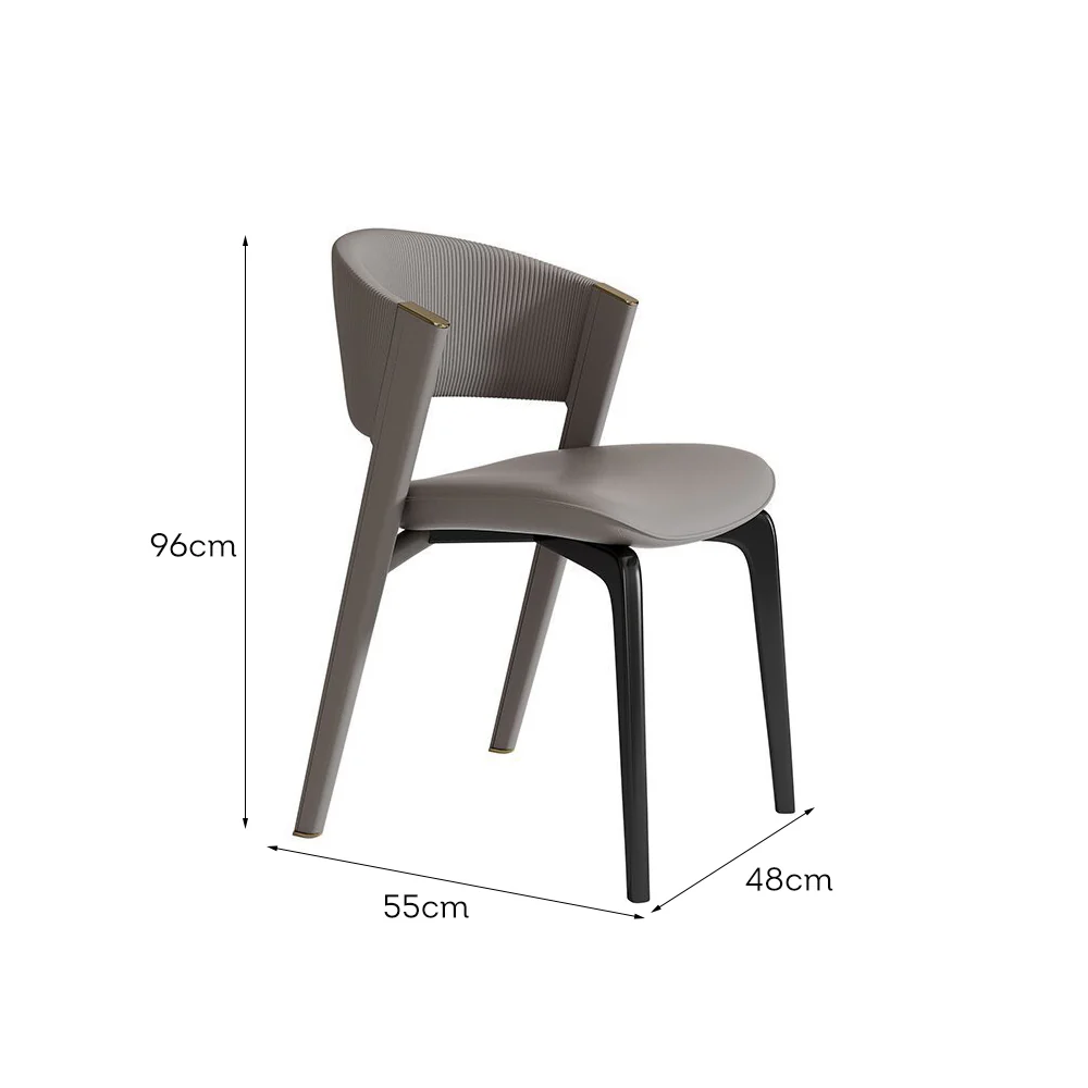 LIVARA DC1017 Faux Leather Fabric Dining Chair Stainless Steel Legs - Image 5