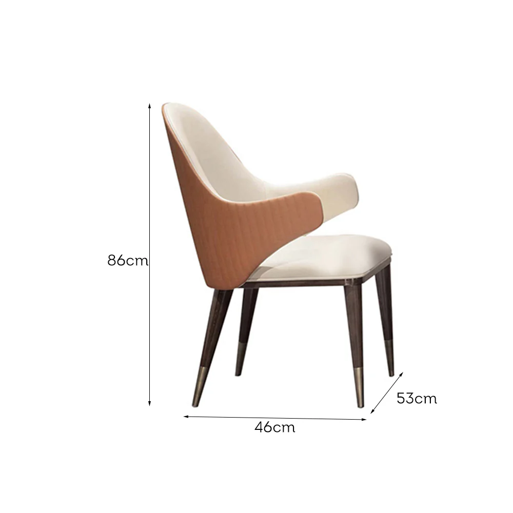 LIVARA DC1022 Faux Leather Fabric Dining Chair Solid Wood Frame - Image 5