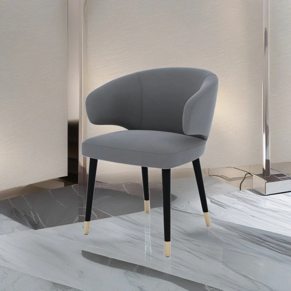 LIVARA DC1024 Faux Leather Fabric Dining Chair Solid Wood Frame - Image 2