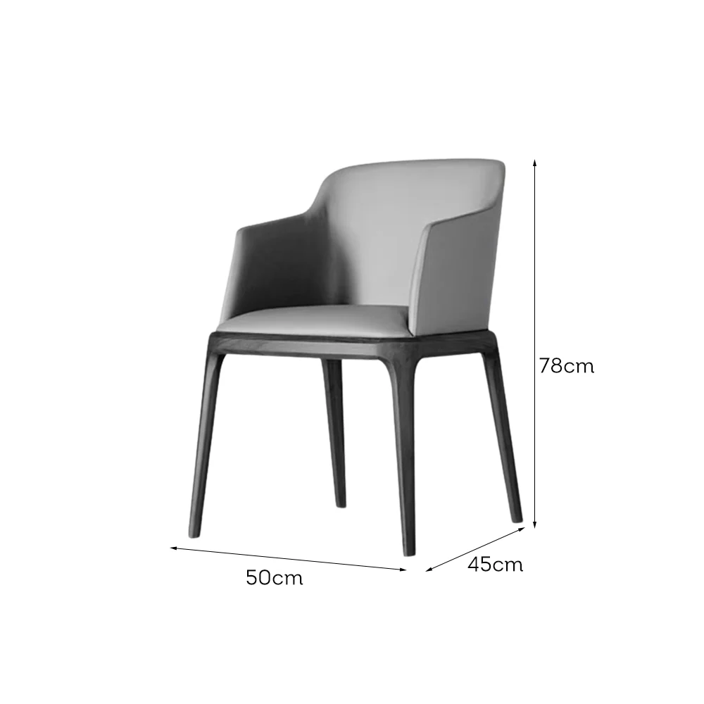 LIVARA DC1028 Faux Leather Fabric Dining Chair Solid Wood Frame - Image 5