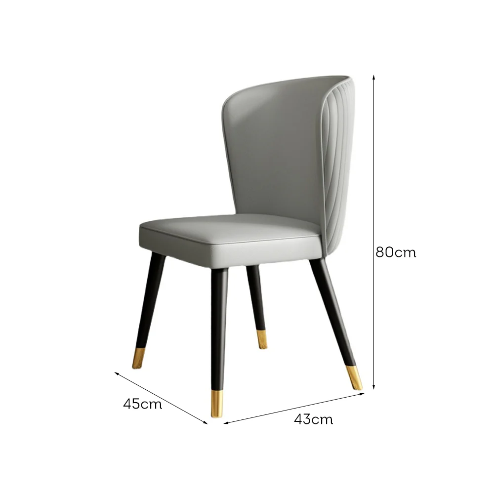 LIVARA DC1029 Faux Leather Fabric Dining Chair Solid Wood Frame - Image 5