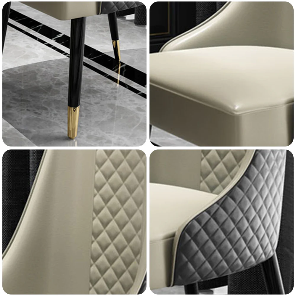 LIVARA DC1032 Modern Light Luxury Style Dining Chair Solid Wood Frame - Image 4