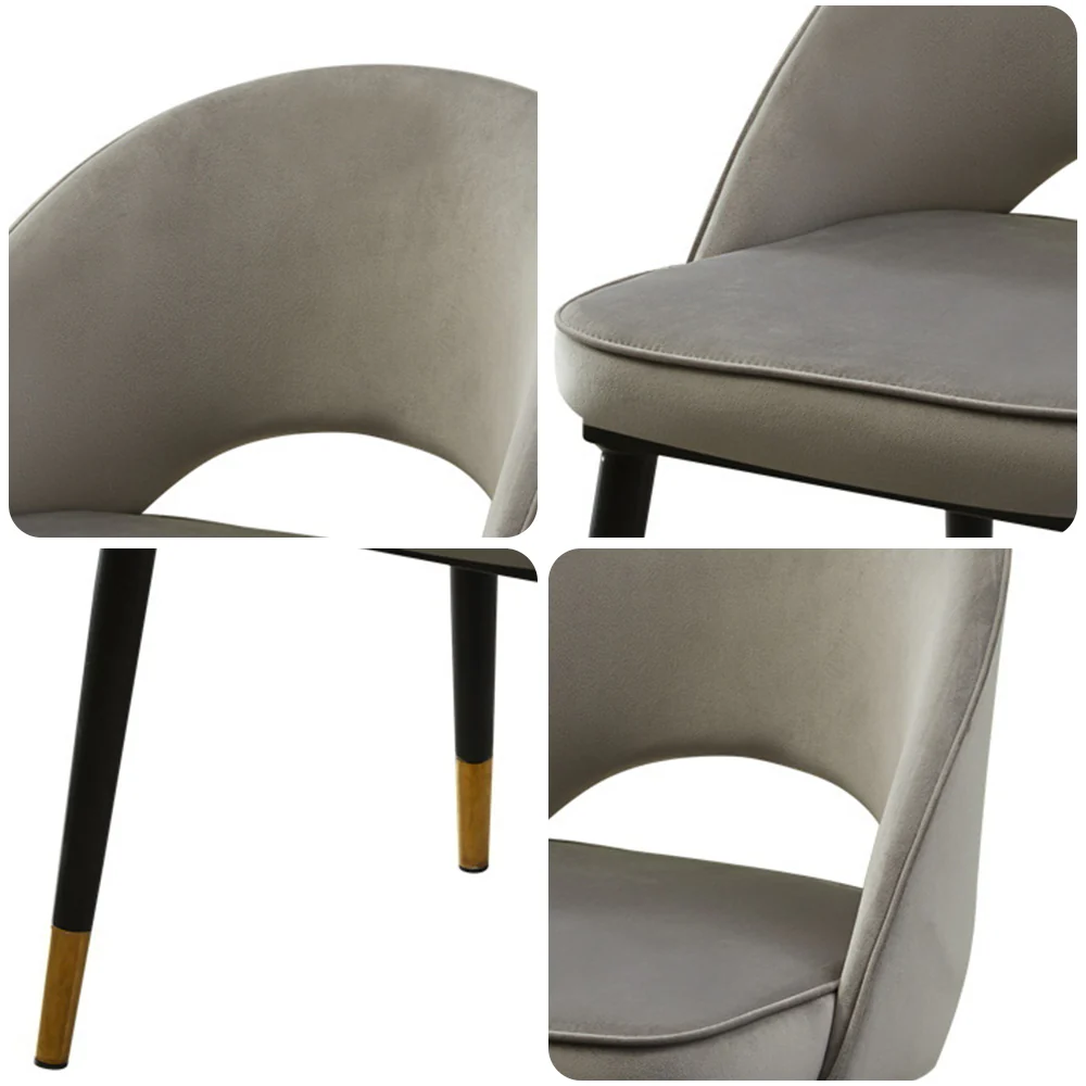 LIVARA DC1039 Faux Leather Fabric Dining Chair Solid Wood Frame - Image 4