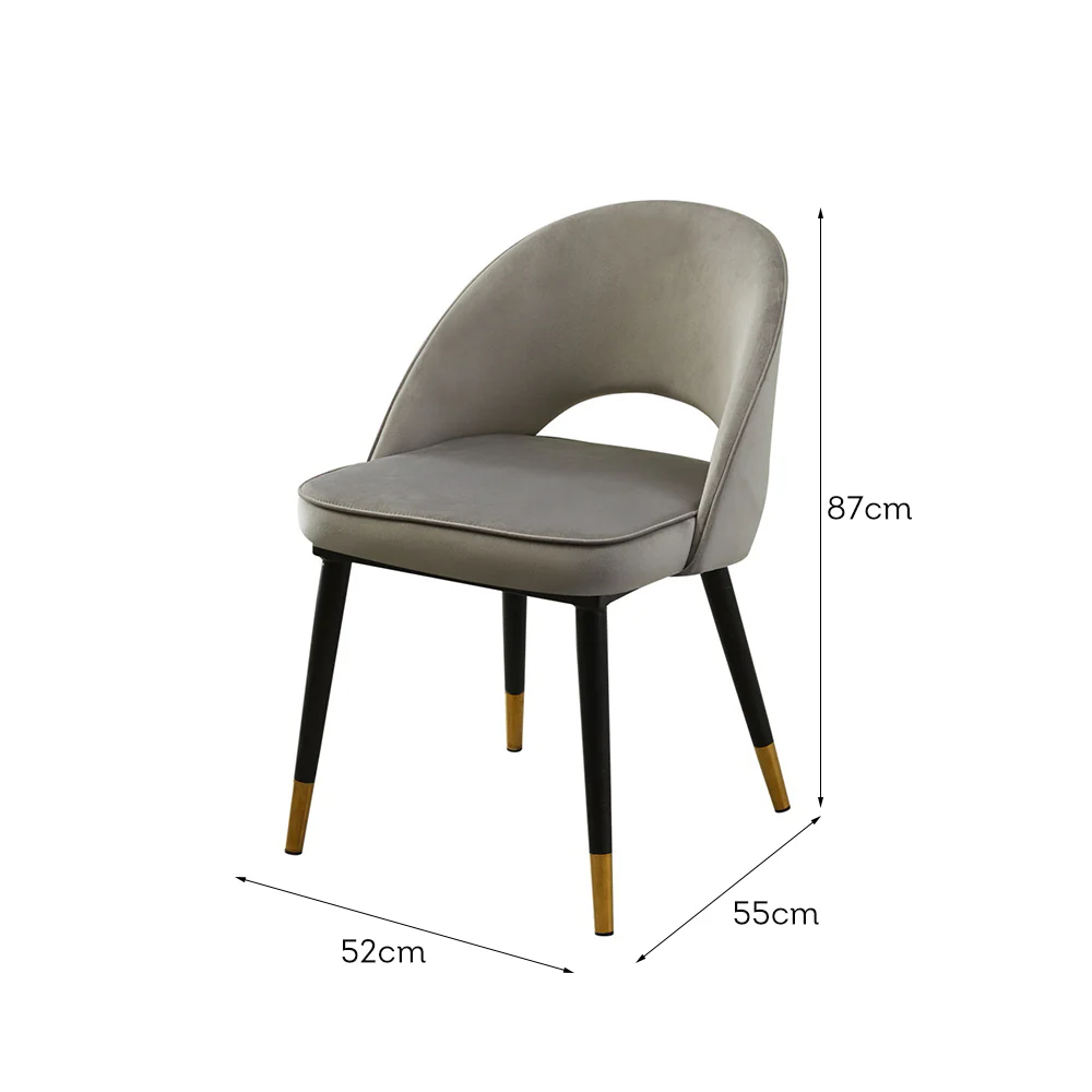 LIVARA DC1039 Faux Leather Fabric Dining Chair Solid Wood Frame - Image 5