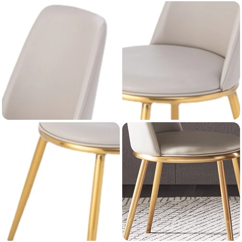 LIVARA DC1046 Faux Leather Fabric Dining Chair Stainless Steel Legs - Image 4