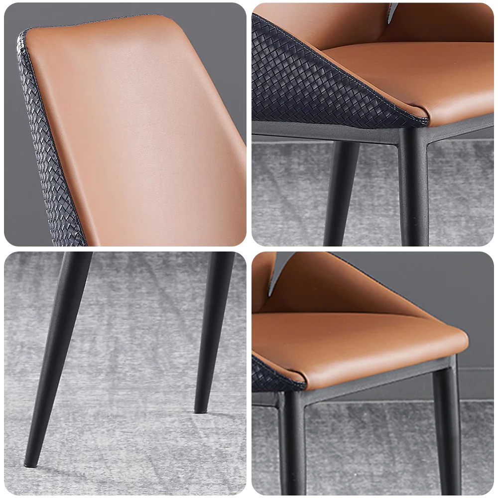 LIVARA DC1047 Faux Leather Fabric Dining Chair Carbon Steel Legs - Image 4
