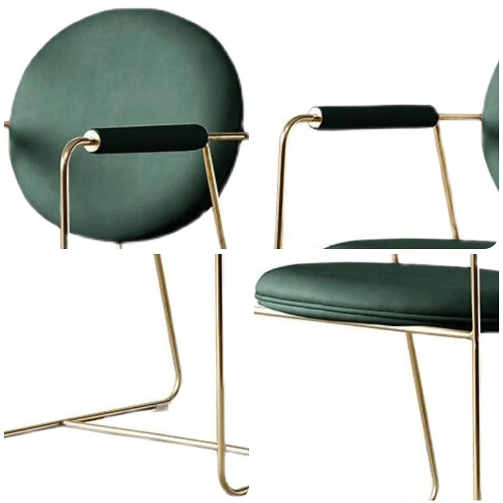 LIVARA DC1049 Faux Leather Fabric Dining Chair Metal Frame - Image 4