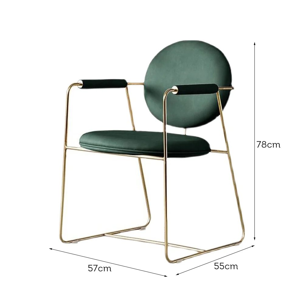 LIVARA DC1049 Faux Leather Fabric Dining Chair Metal Frame - Image 5