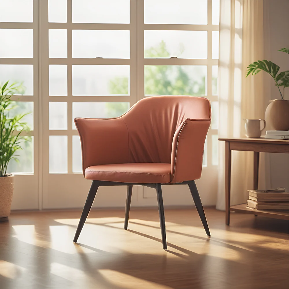 LIVARA DC1050 Faux Leather Fabric Dining Chair Carbon Steel Legs - Image 2