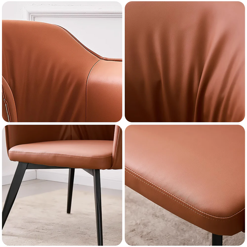 LIVARA DC1050 Faux Leather Fabric Dining Chair Carbon Steel Legs - Image 4