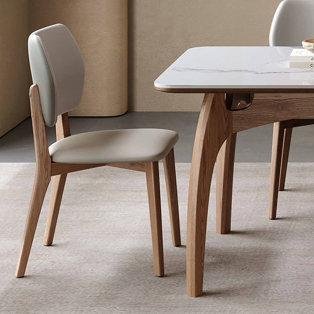 LIVARA DC1061 Faux Leather Fabric Dining Chair Rubber Wood Frame - Image 3