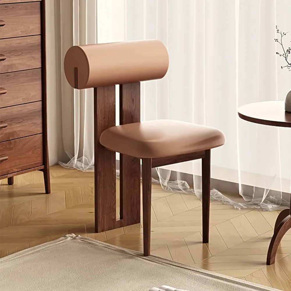 LIVARA DC1076 Faux Leather Fabric Dining Chair Solid Wood Frame - Image 2