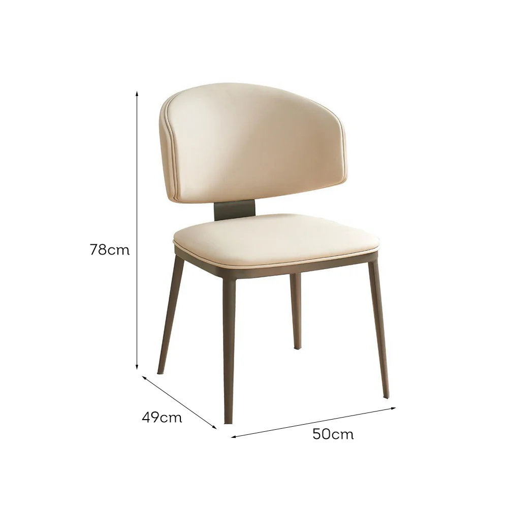 LIVARA DC1101 Faux Leather Fabric Dining Chair Carbon Steel Legs - Image 5
