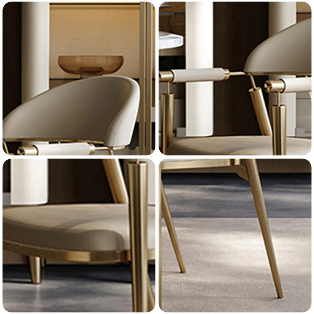 LIVARA DC1109 Faux Leather Fabric Dining Chair Stainless Steel Legs - Image 8