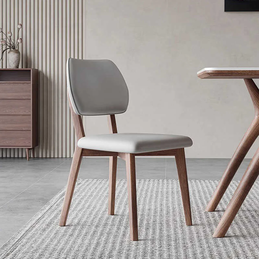 LIVARA DC1129 PU Leather Fabric Dining Chair Rubber Wood Frame - Image 3