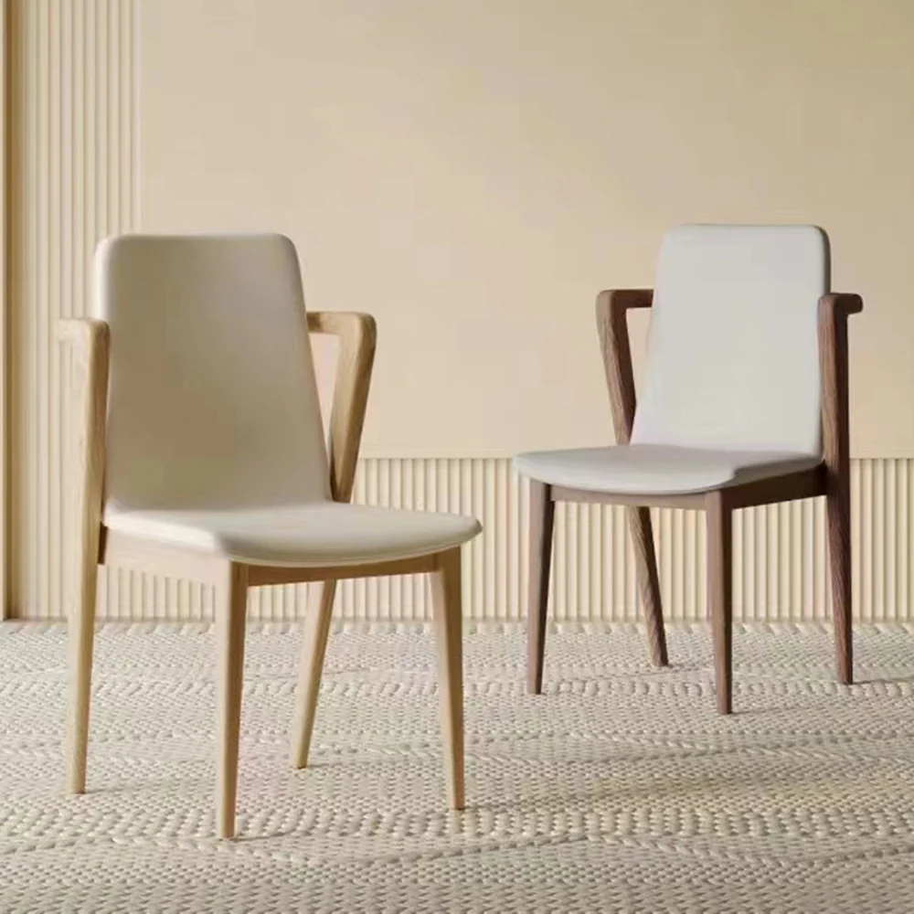 LIVARA DC1131 Synthetic Leather Fabric Dining Chair Ash Wood Frame - Image 2