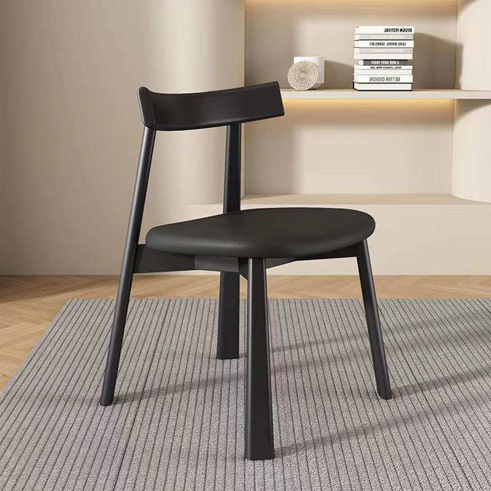 LIVARA DC1133 Cat Scratch-resistant Leather Dining Chair Ash Wood Frame - Image 2