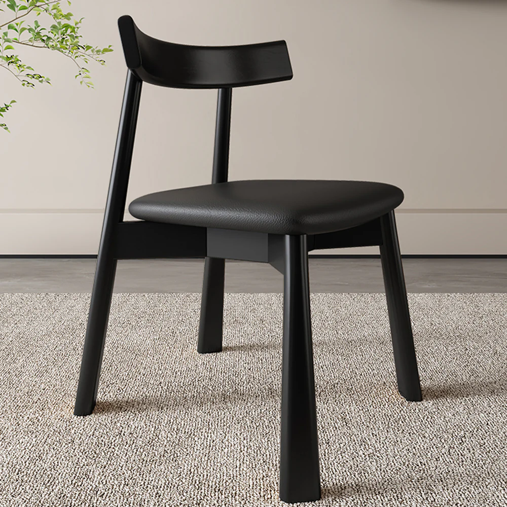 LIVARA DC1133 Cat Scratch-resistant Leather Dining Chair Ash Wood Frame - Image 3