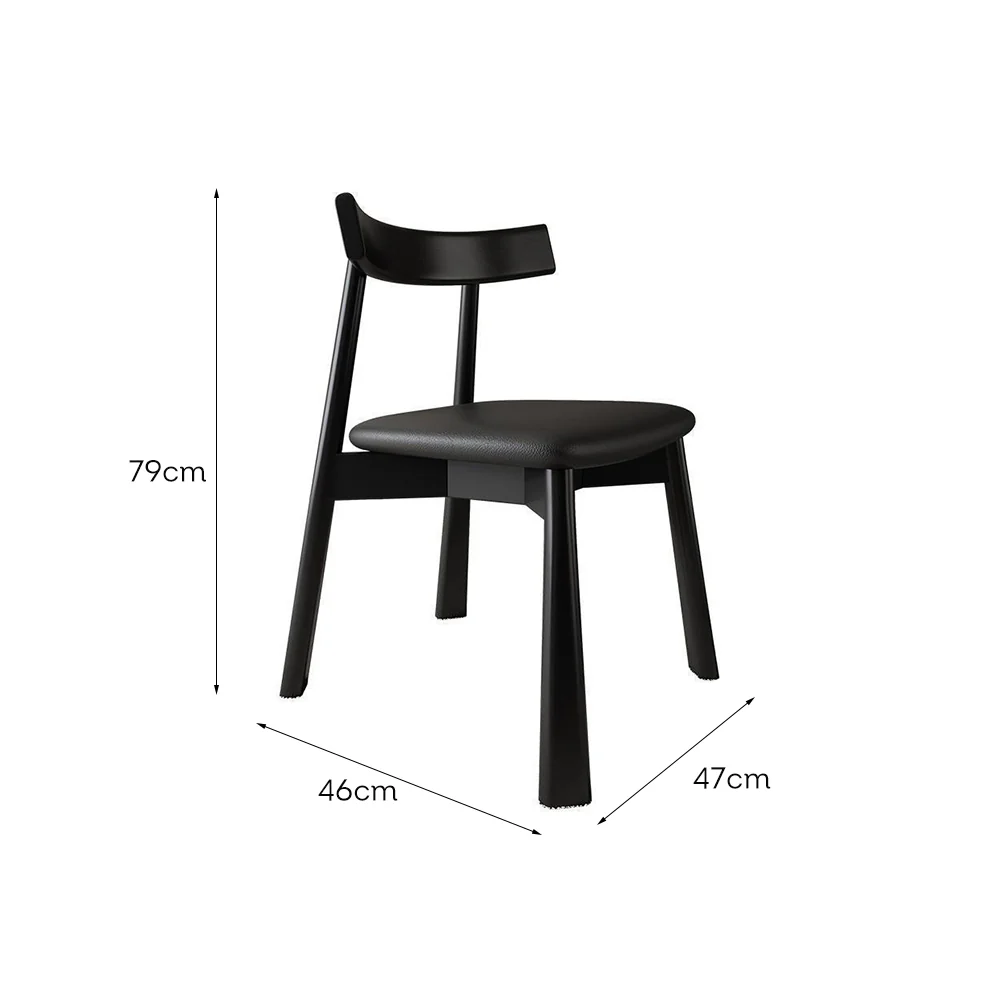 LIVARA DC1133 Cat Scratch-resistant Leather Dining Chair Ash Wood Frame - Image 5