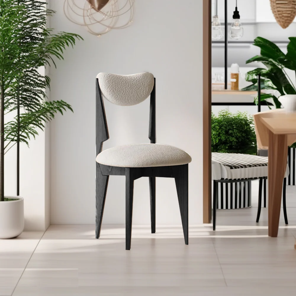 LIVARA DC1135 Ash Wood Dining Chair Modern Casual Style - Image 3