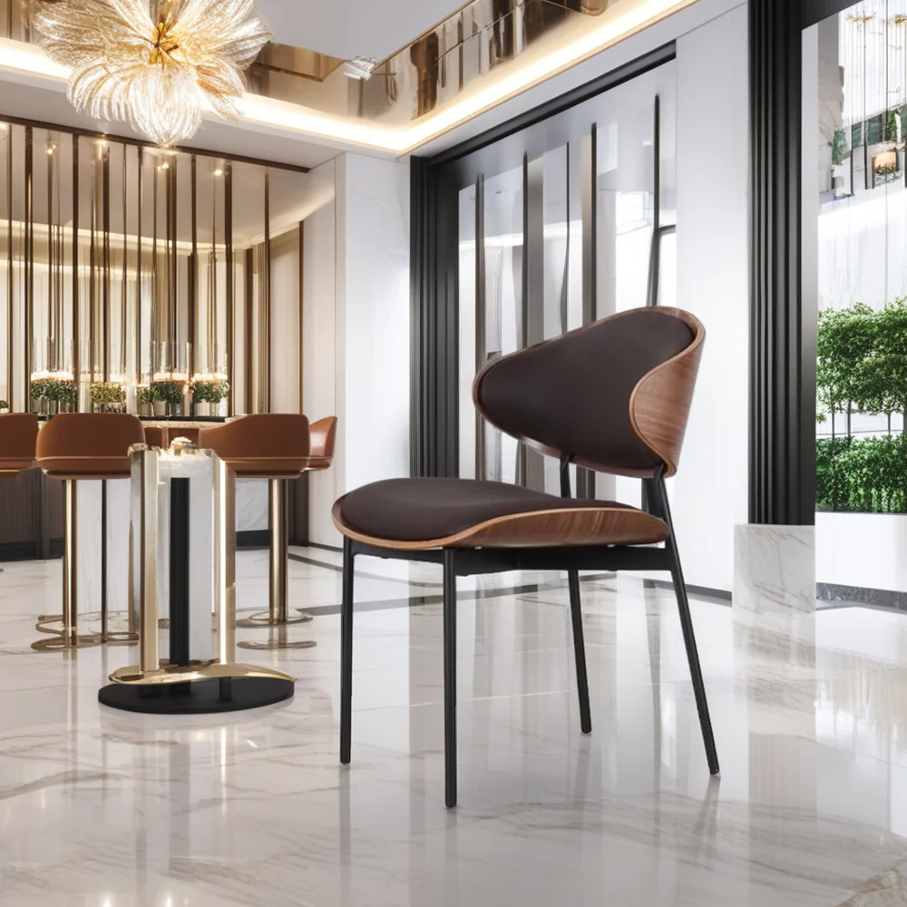 LIVARA DC1144 Italian Minimalist Style Dining Chair Carbon Steel Legs - Image 3