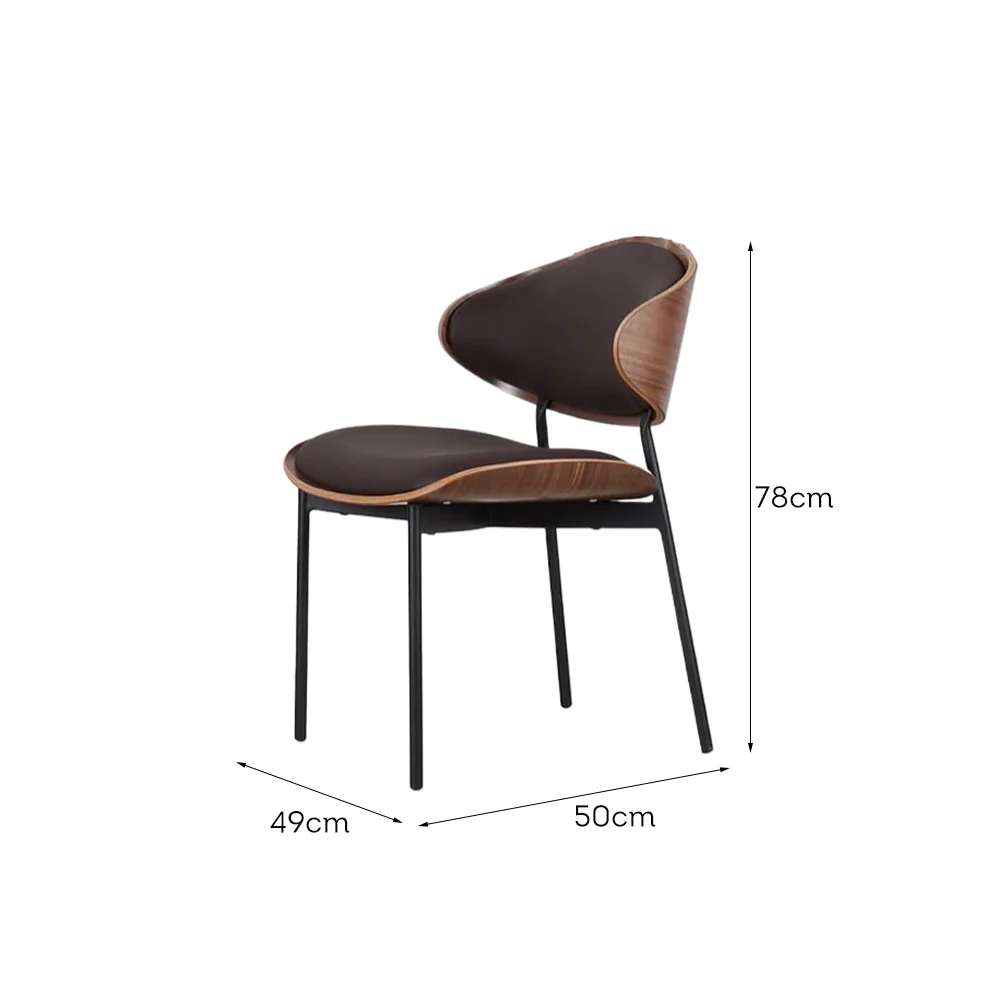 LIVARA DC1144 Italian Minimalist Style Dining Chair Carbon Steel Legs - Image 5
