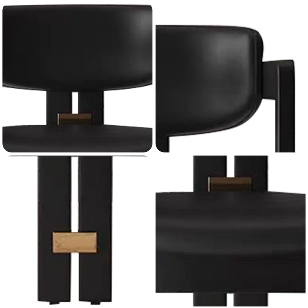 LIVARA DC1145 Faux Leather Fabric Dining Chair Solid Wood Frame - Image 8