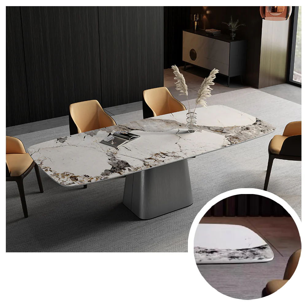 LIVARA DT1014 Minimalist Style 140-160-180cm Sintered Stone Dining Table - Image 4