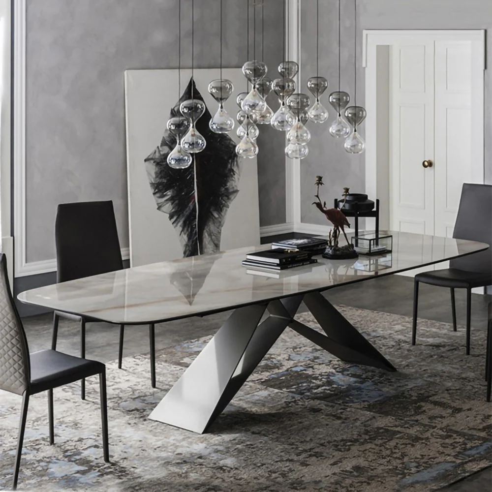 LIVARA DT1064 Minimalist Style 140-160-180cm Sintered Stone Dining Table - Image 2