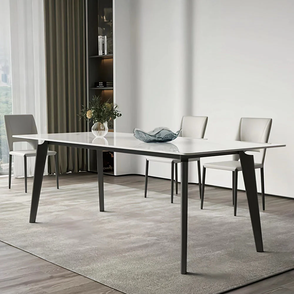 LIVARA DT1121 140/160/180cm Length Sintered Stone Tabletop Dining Table Carbon Steel Legs - Image 2
