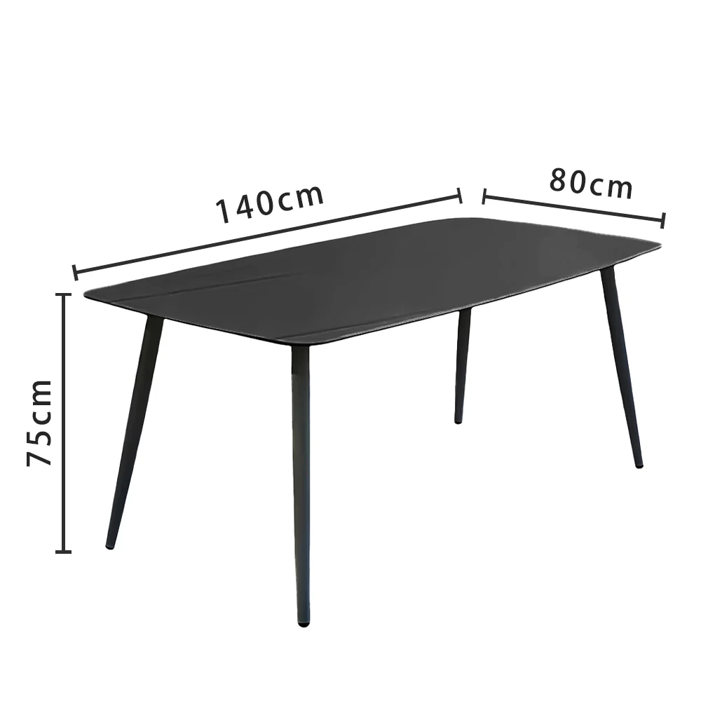 LIVARA DT1162 Minimalist Style 130-140-160-180cm Sintered Stone Dining Table-Black - Image 6