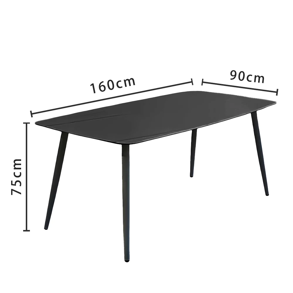 LIVARA DT1162 Minimalist Style 130-140-160-180cm Sintered Stone Dining Table-Black - Image 7
