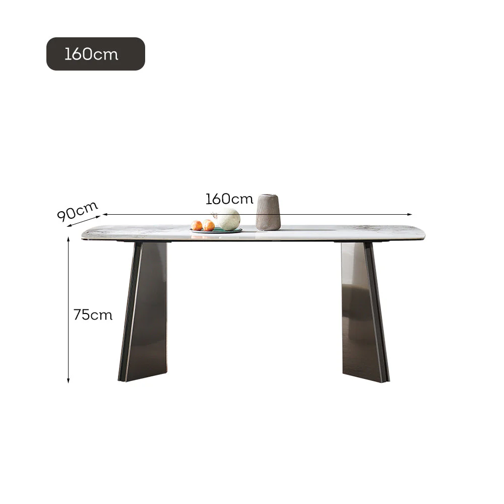 LIVARA DT1173 140/160/180cm Length 12mm Thickness Sintered Stone Tabletop Dining Table - Image 6