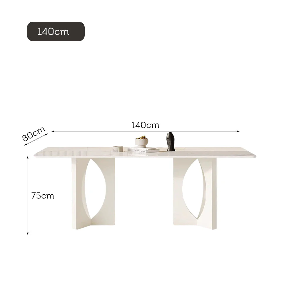 LIVARA DT1226 140/160/180cm Length Sintered Stone Tabletop Dining Table Carbon Steel Legs - Image 5
