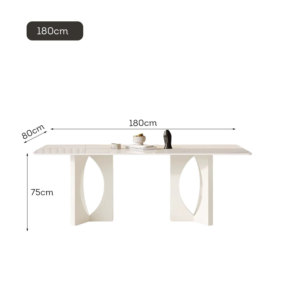 LIVARA DT1226 140/160/180cm Length Sintered Stone Tabletop Dining Table Carbon Steel Legs - Image 7