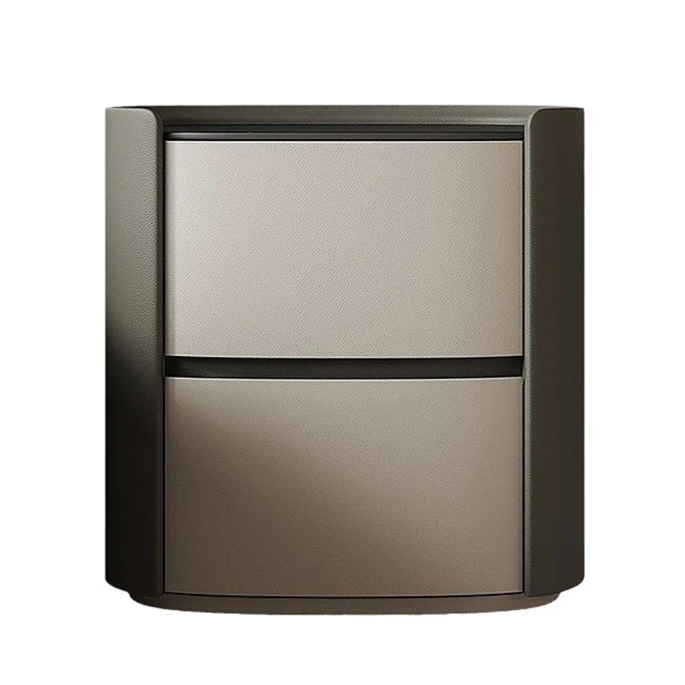 LIVARA NT1053 Full Plywood Saddle Leather Solid Wood Drawer Bedside Table