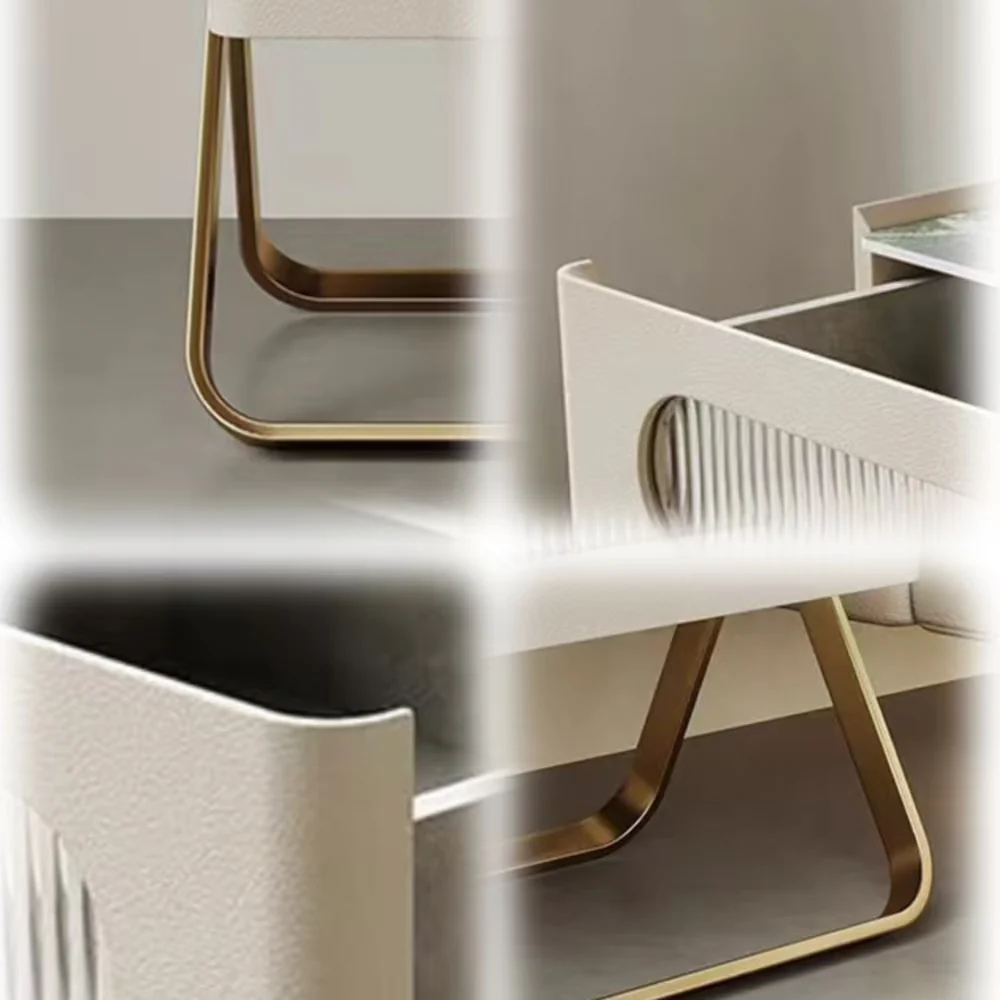 LIVARA NT1389 Solid Wood Drawers Stainless Steel Accents - Bedside Table - Image 5