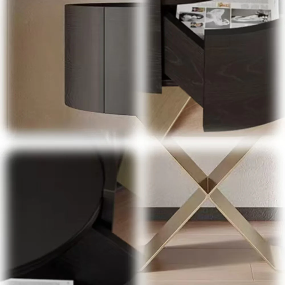 LIVARA NT1391 Stainless Steel Base Soft-Close Rail Bedside Table - Image 4