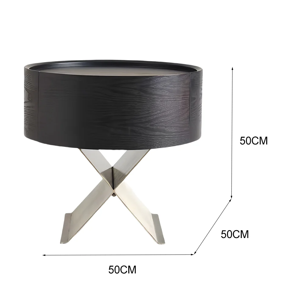 LIVARA NT1391 Stainless Steel Base Soft-Close Rail Bedside Table - Image 5