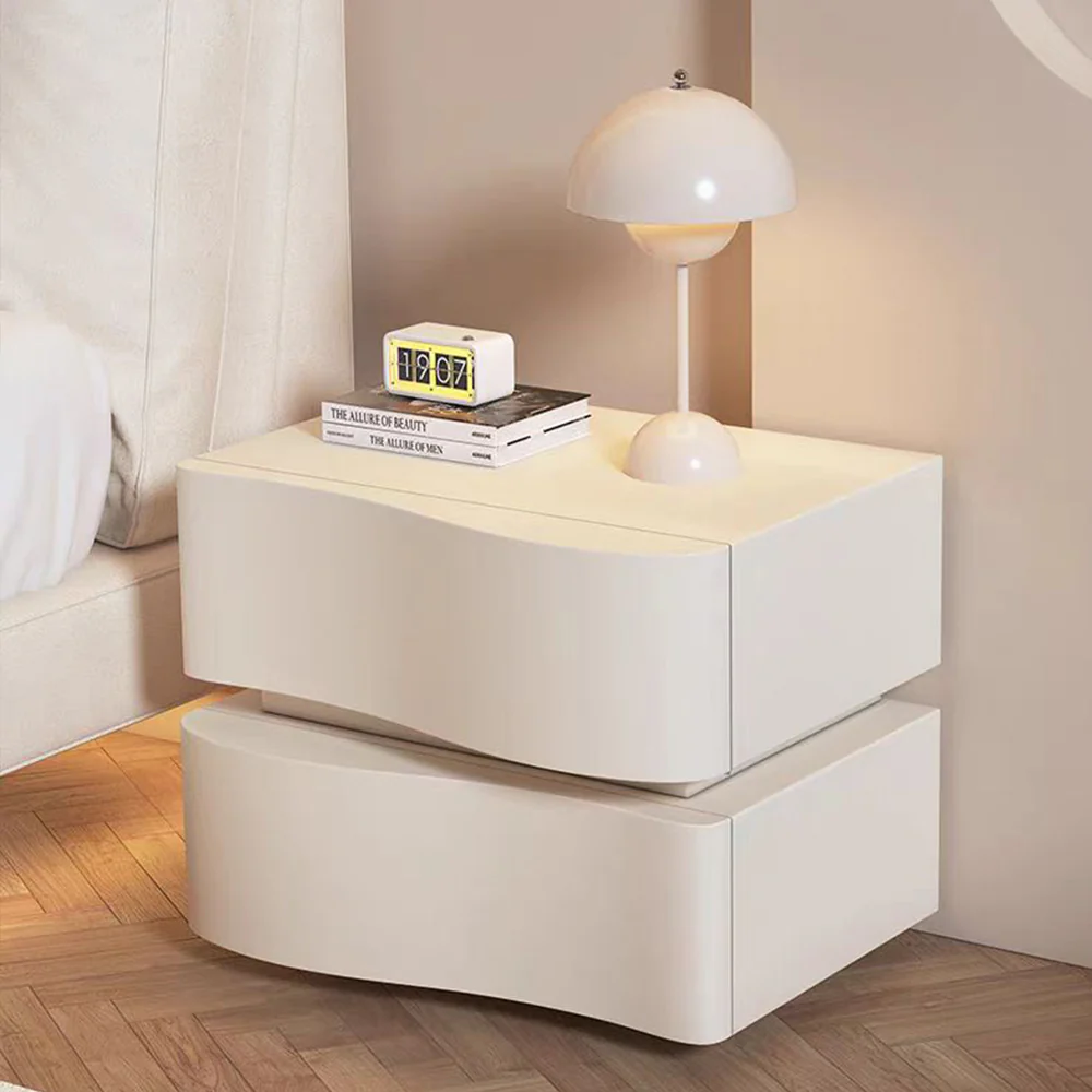 LIVARA NT1398 Faux Leather Upholstery - Solid Wood Bedside Table - Image 3