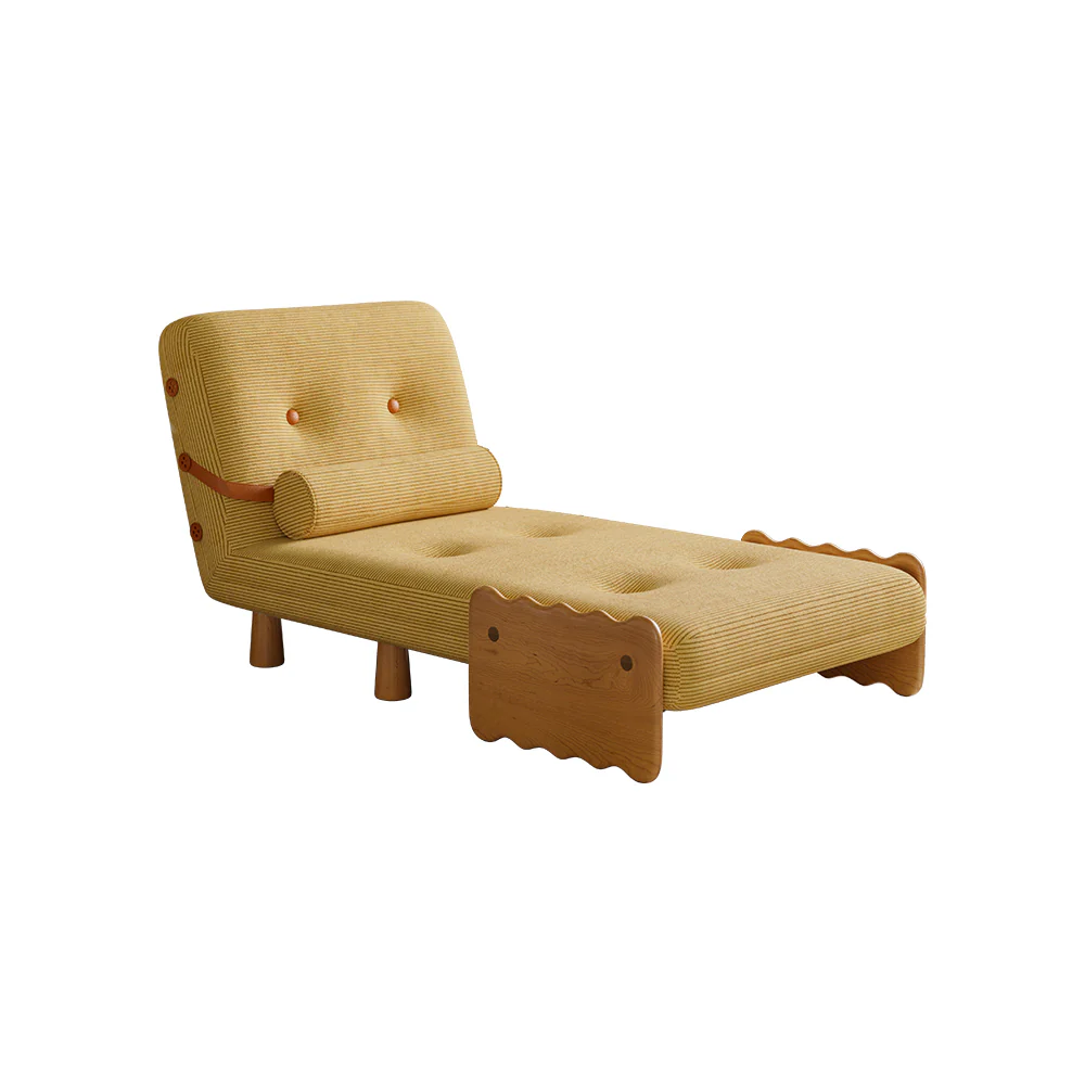 LIVARA 80cm/120cm Length Corduroy Fabric Sofa Bed Solid Wood Frame - Image 5