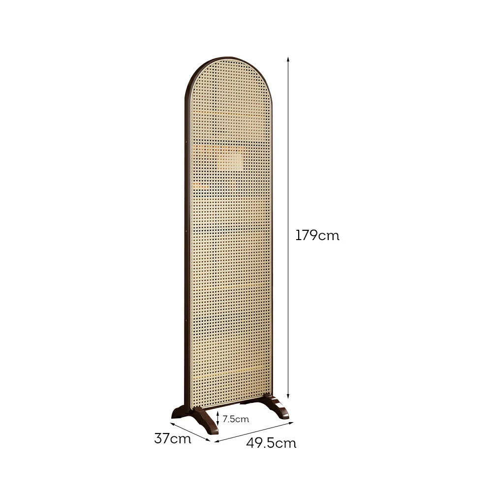 LIVARA Single Panel Freestanding Woven Rattan Bamboo Room Divider with Footed Base - Image 11