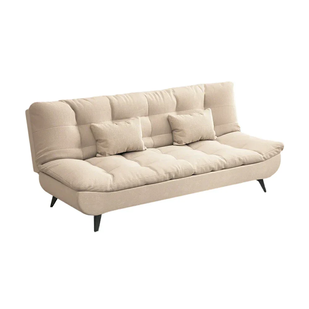 LIVARA 120/150/180/190cm Length Cotton-linen Fabric Sofa Bed - Beige - Image 11