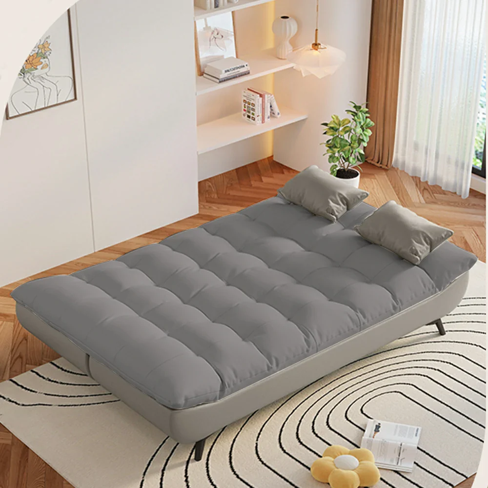LIVARA 120/150/180/190cm Length Convertible Cat Claw Fabric Sofa Bed - Grey - Image 3