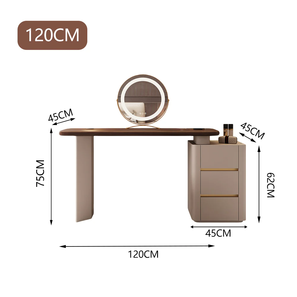 LUXORA DR1043 Acrylic Support Solid Wood Cabinet Dressing Table - Image 11