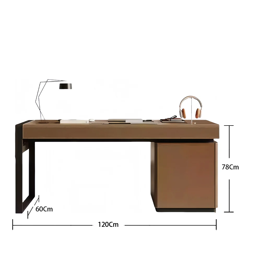 LUXORA DR1073 120/140/160/180cm Light Luxury Style Saddle Leather Desk - Image 6