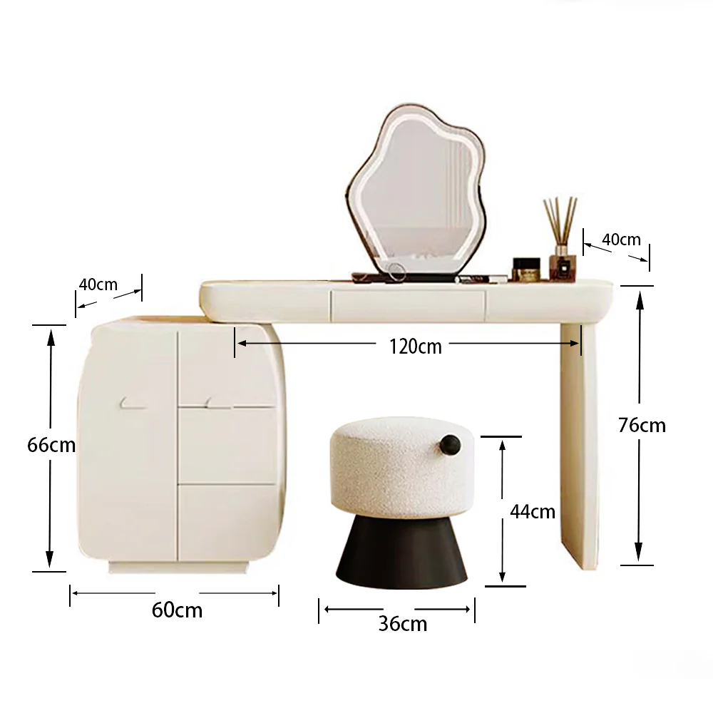 LUXORA DR1084 100/120cm Minimalist Solid Wood Dressing Table - Image 6